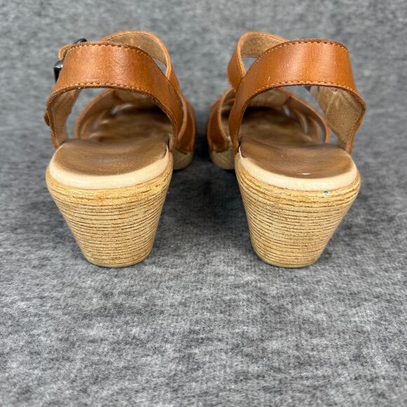 Dansko Millie Fisherman Sandals Brown Leather Wedge Heel size 39 Women's 8.5 - Picture 6 of 11